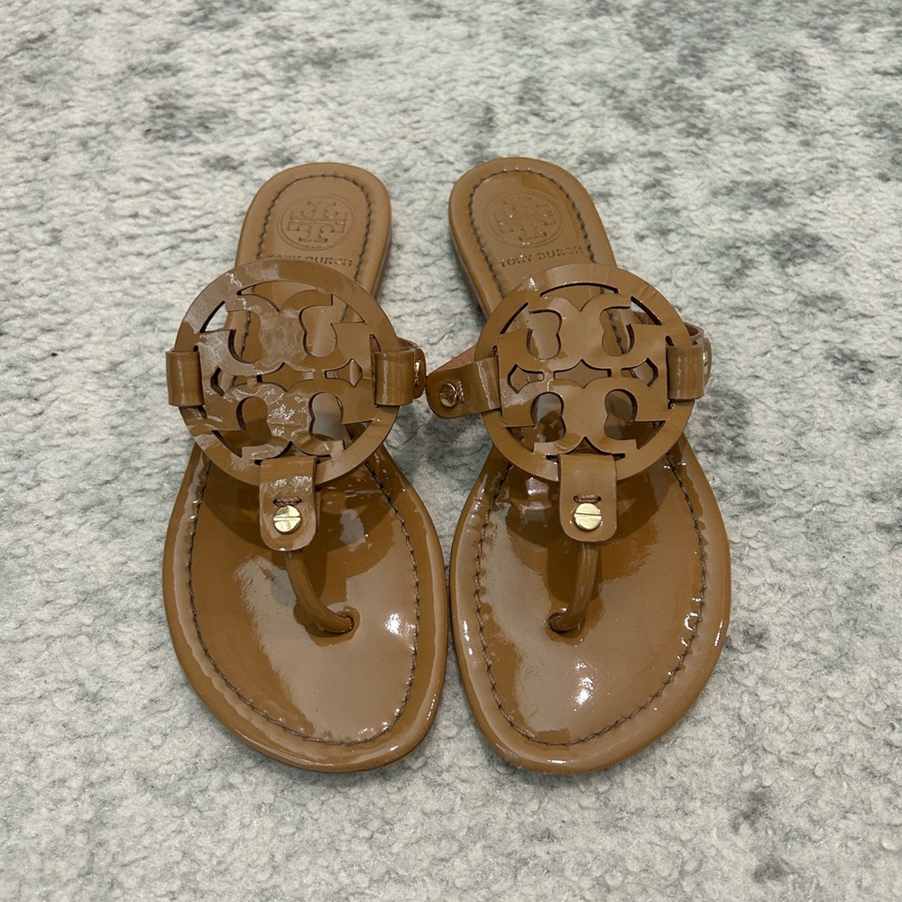 Tan Tory Burch miller sandals